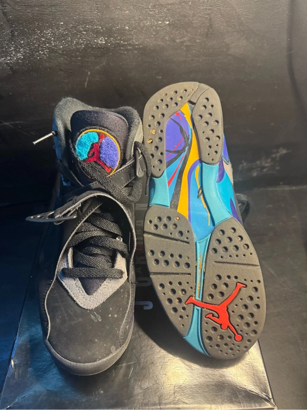 Air Jordan 8 Black & Teal Retro Basketball Shoes
